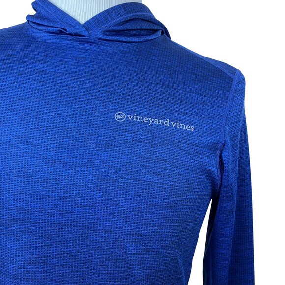Vineyard Vines Mens Blue Polyester On-The-Go Sankaty Hoodie  Lightweight Size S - Picture 4 of 8
